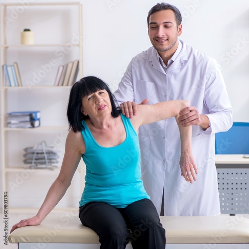 Mature woman patient visiting doctor