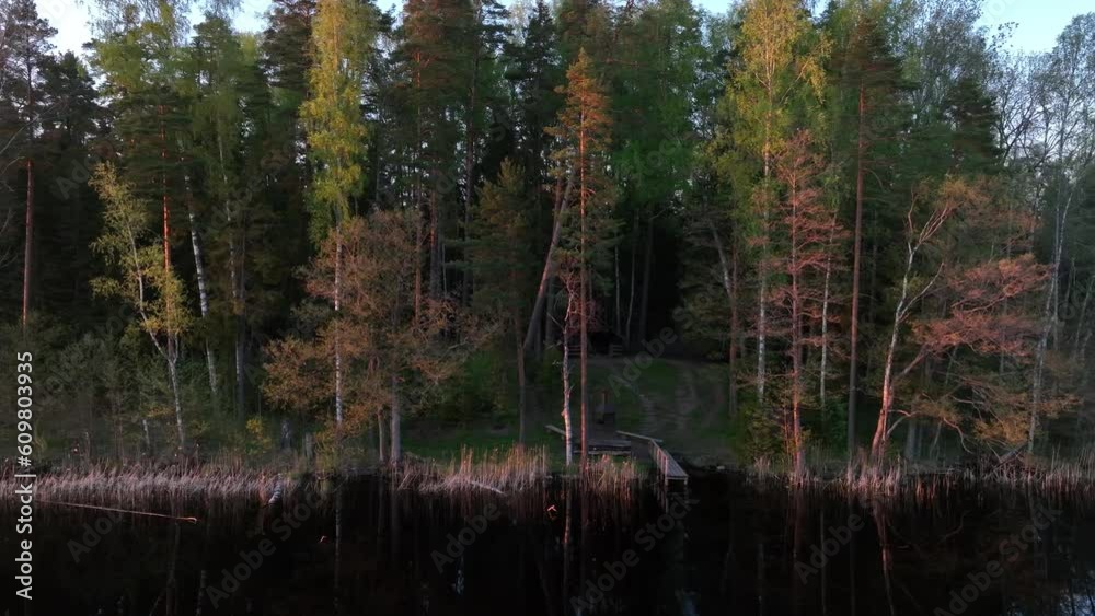 Fire place and camp site on the shore of Lake Tündre shortly after sunset in springtime. Estonia. Fire place and camp site on the shore of Lake Tündre shortly after sunset in springtime. Estonia.