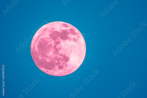 Strawberry  moon in the sky