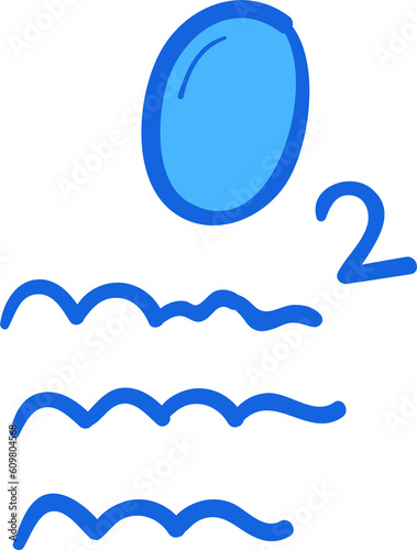 O2 hand drawn filled outline style
