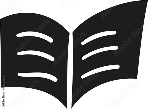 Open book hand drawn solid style
