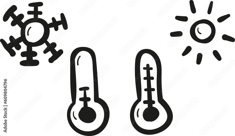Thermometer hand drawn outline style Thermometer hand drawn outline style