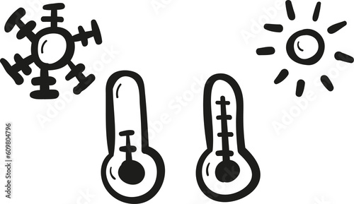 Thermometer hand drawn outline style