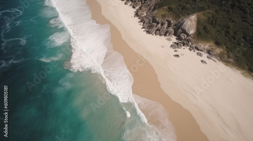 Skyward Gaze: A Drone's Perspective of a Stunning Beach