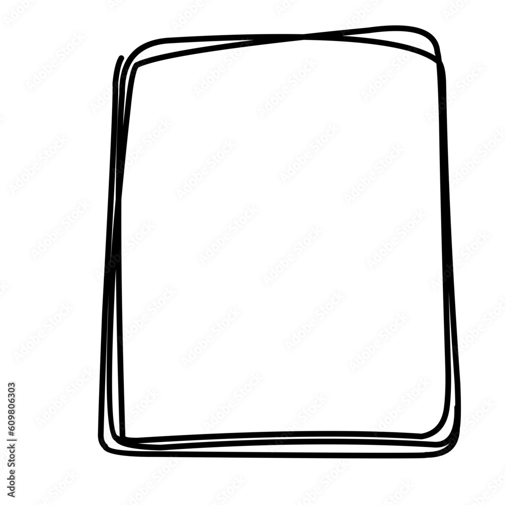 Vector hand drawn boxes, empty picture frame, black outline, rectangle or square shape. Vector hand drawn boxes, empty picture frame, black outline, rectangle or square shape.