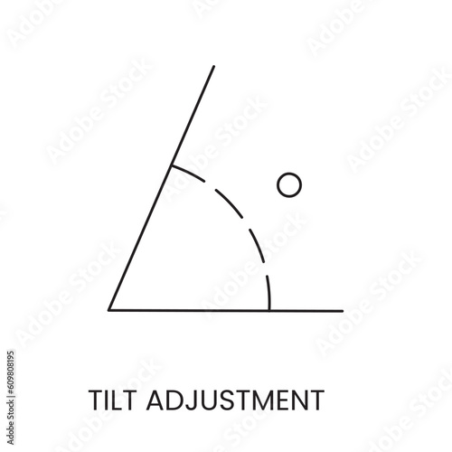 Vector line icon representing tilt adjustment