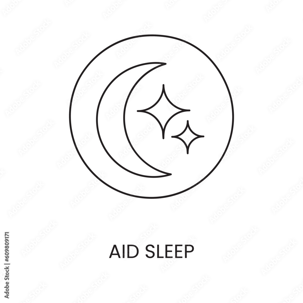 Vector line icon aid sleep assistance Vector line icon aid sleep assistance