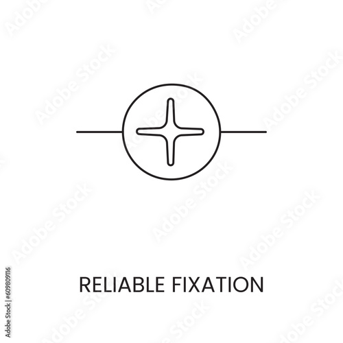 Vector line icon representing secure fixation