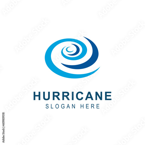 Minimalistic hurricane logo template isolated white background, modern logotype concept for business identity. Vector illustration
