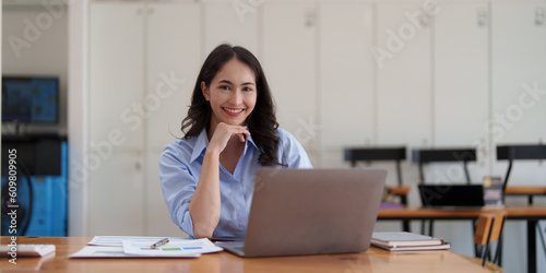 Accountant woman working on laptop and do document, tax, exchange, research, accounting and Financial advisor concept