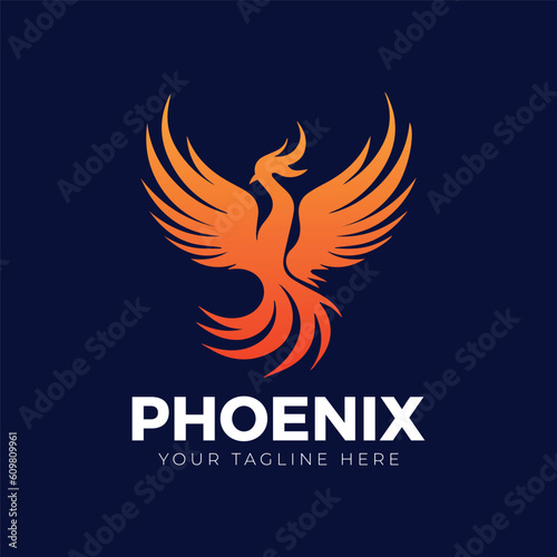 Fototapeta Naklejka Na Ścianę i Meble -  Phoenix Logo Design Minimal Phoenix Logo Design Modern Phoenix Logo Design 