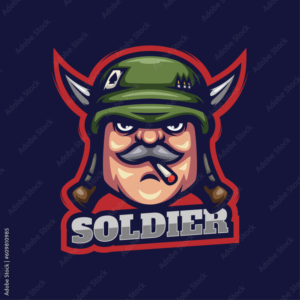 Soldier mascot Logo Design Soldier mascot Logo Design
