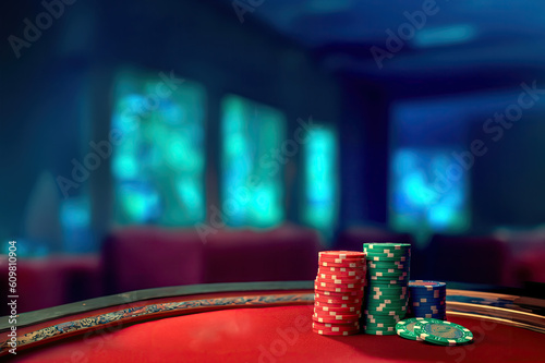 Poker chip background created with Generative AI technology