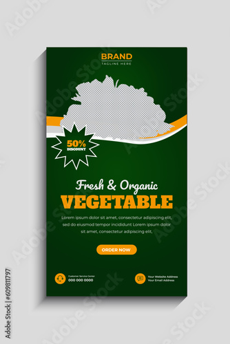 Fresh organic vegetable delivery Facebook and Instagram Story Template