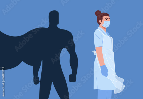 doctor as a hero, doctor with hero shadow