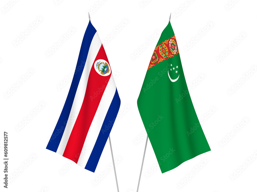 Turkmenistan and Republic of Costa Rica flags
