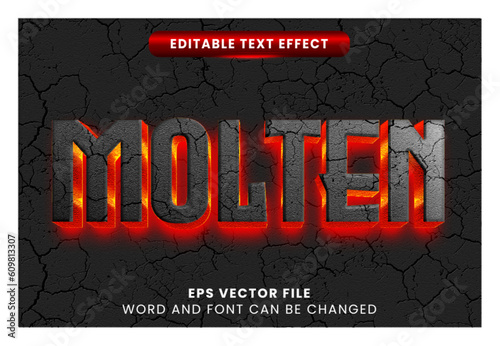 Lava fire molten editable vector text effect