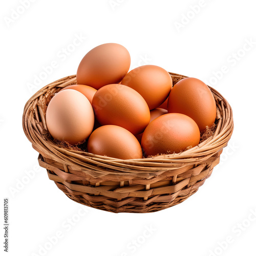 Wallpaper Mural Eggs in basket isolated on transparent background. Created with Generative AI Technology Torontodigital.ca