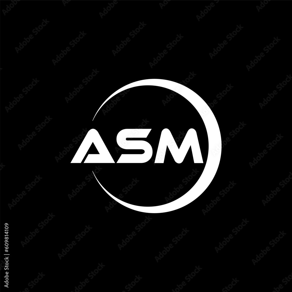 ASM letter logo design with black background in illustrator, cube logo, vector logo, modern alphabet font overlap style. calligraphy designs for logo, Poster, Invitation, etc. ASM letter logo design with black background in illustrator, cube logo, vector logo, modern alphabet font overlap style. calligraphy designs for logo, Poster, Invitation, etc.