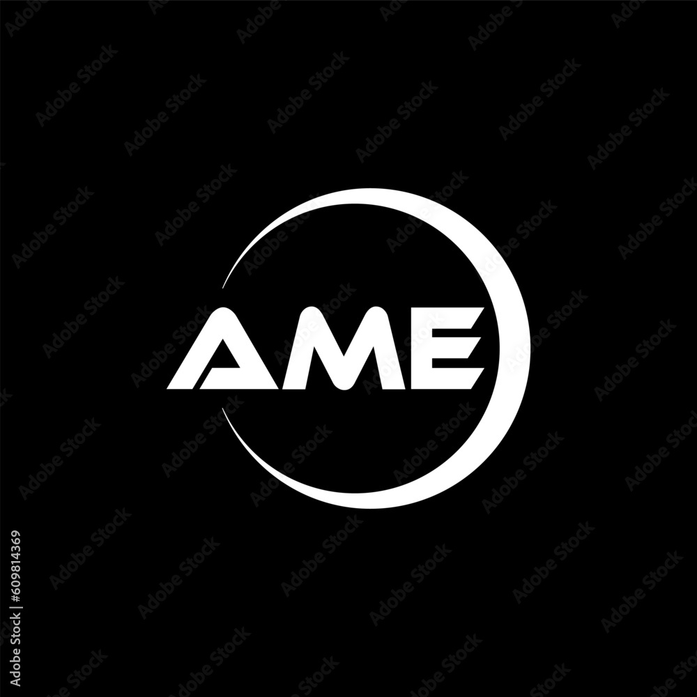 AME letter logo design with black background in illustrator, cube logo, vector logo, modern alphabet font overlap style. calligraphy designs for logo, Poster, Invitation, etc. AME letter logo design with black background in illustrator, cube logo, vector logo, modern alphabet font overlap style. calligraphy designs for logo, Poster, Invitation, etc.