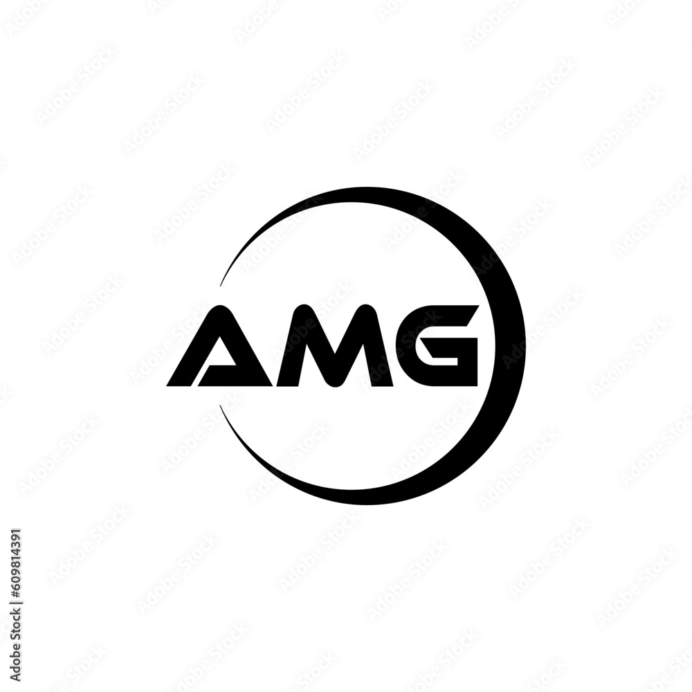 AMG letter logo design with white background in illustrator, cube logo ...