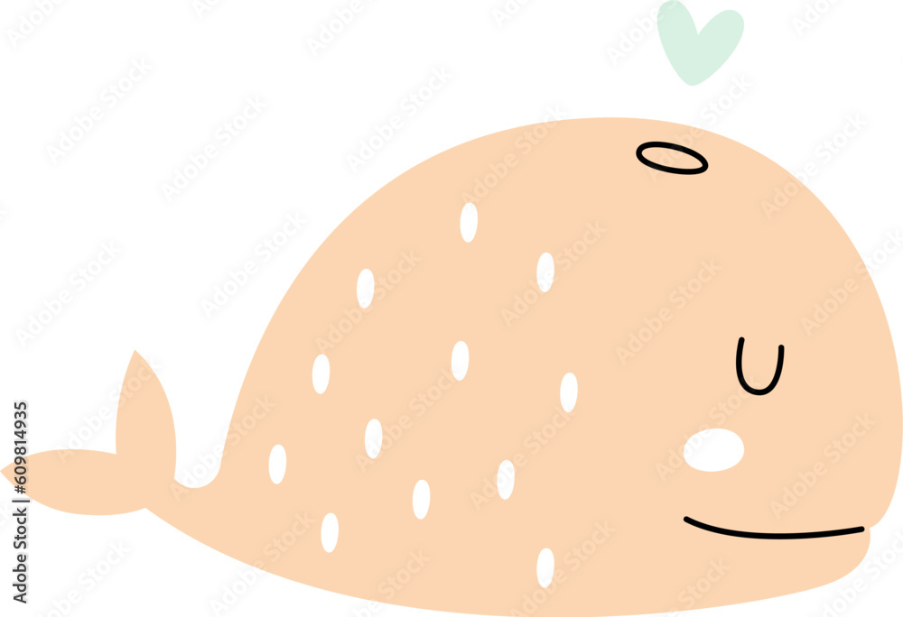 Childish Cartoon Whale Childish Cartoon Whale