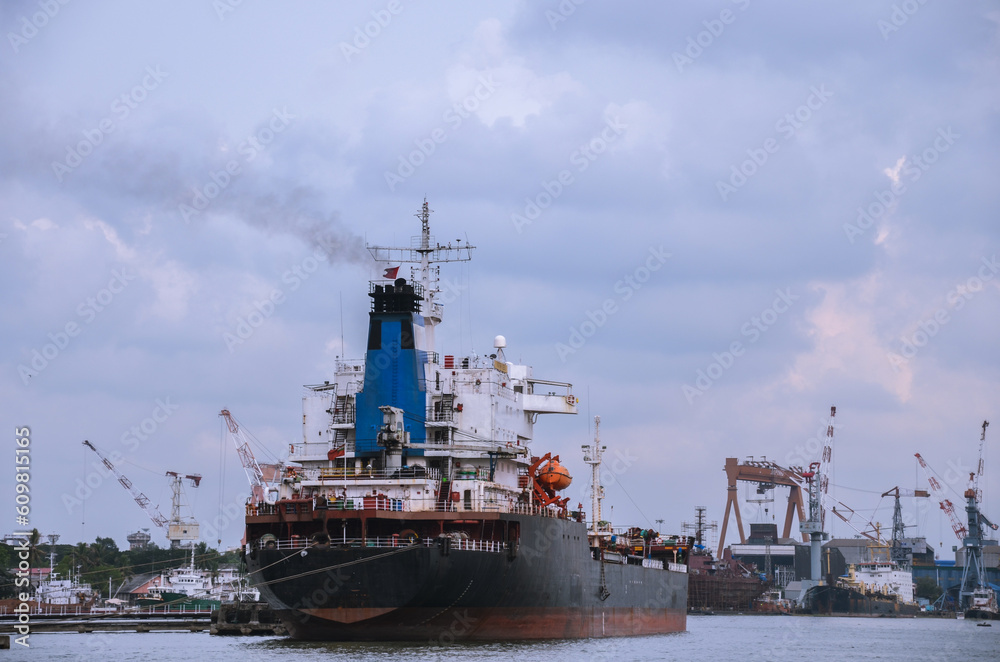 Fototapeta premium Cargo ship at the port