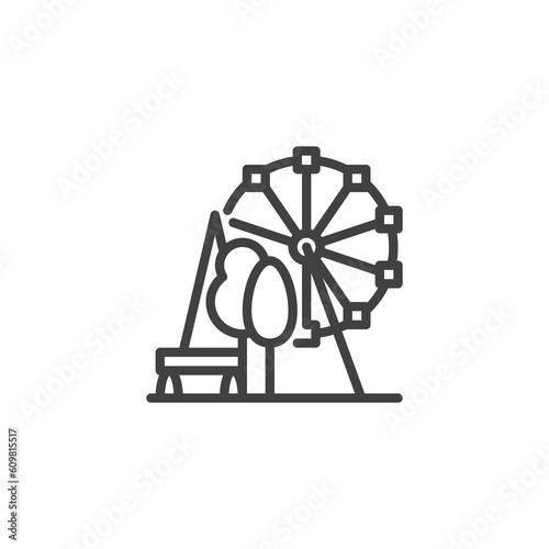 Public park line icon