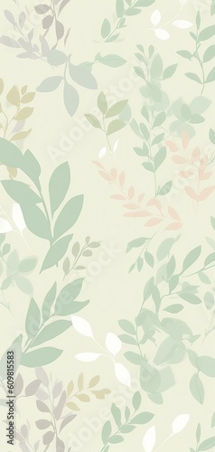 Green leaves decorations background. Generative Ai