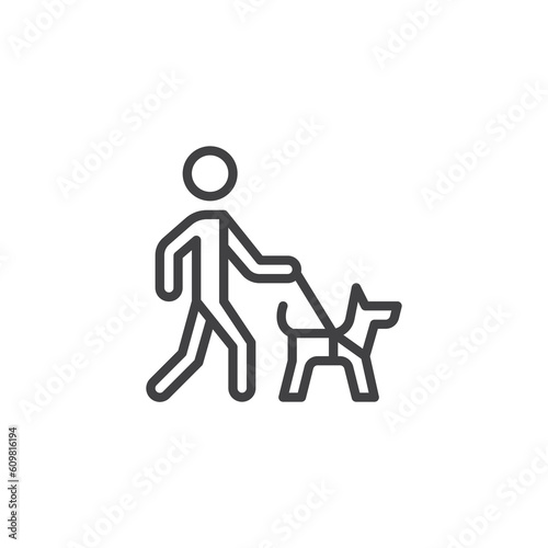 Dog walk line icon