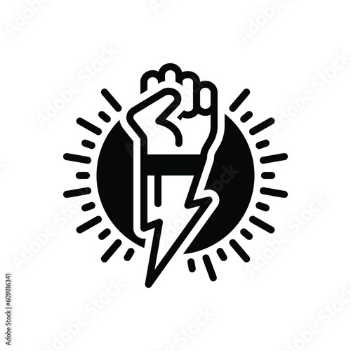 Black solid icon for power 