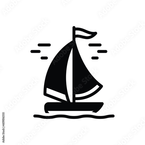 Black solid icon for sailing 