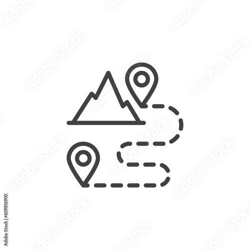 Journey route line icon