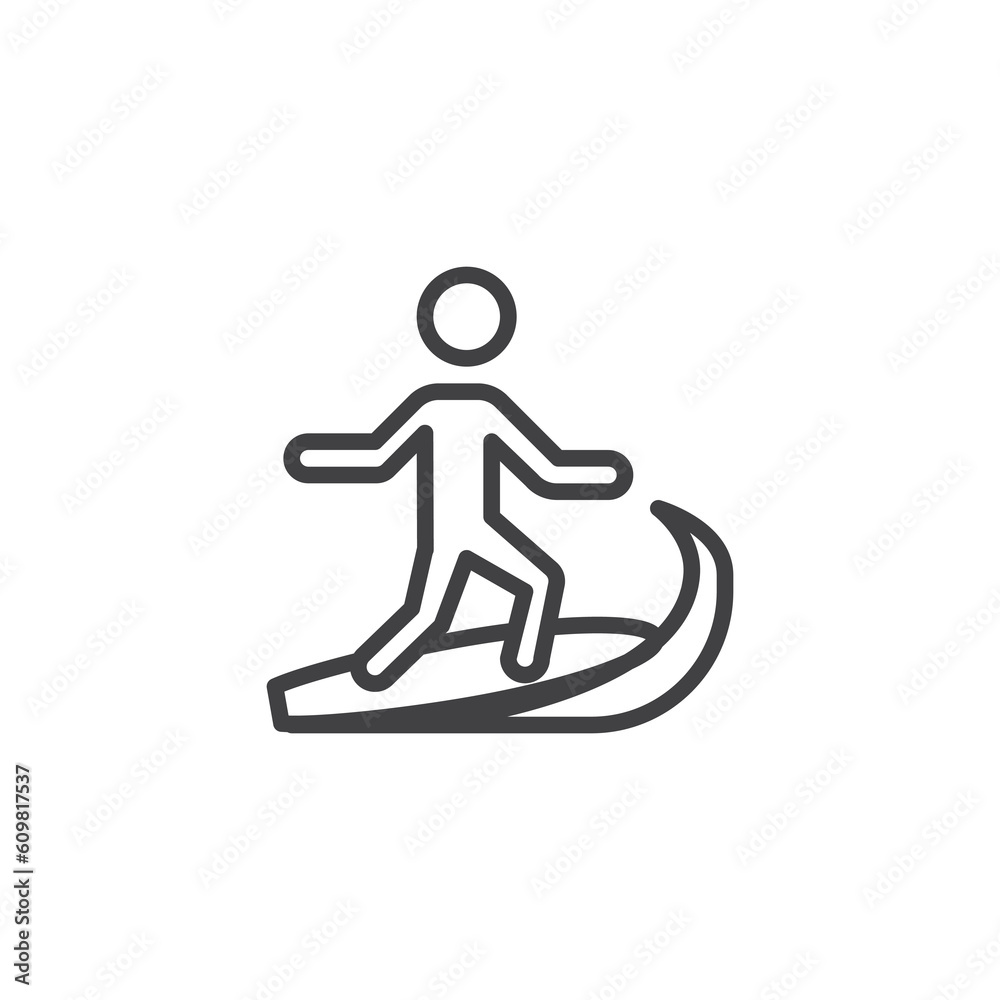 Surfing sport line icon Surfing sport line icon