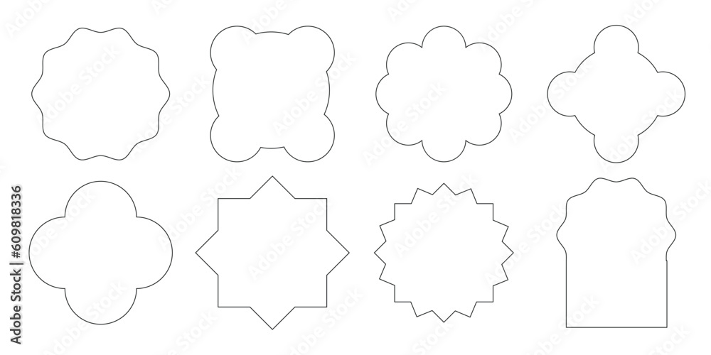 Fototapeta premium Set of classical frame black color