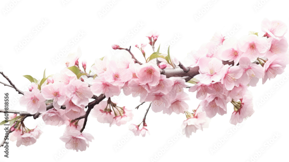 exquisite cherry blossom branch isolated on a transparent background ...