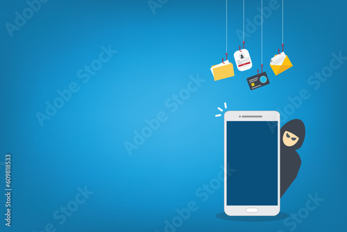 Hack. Hacker stealing confidential data, personal information and credit card detail. Hacking concept.