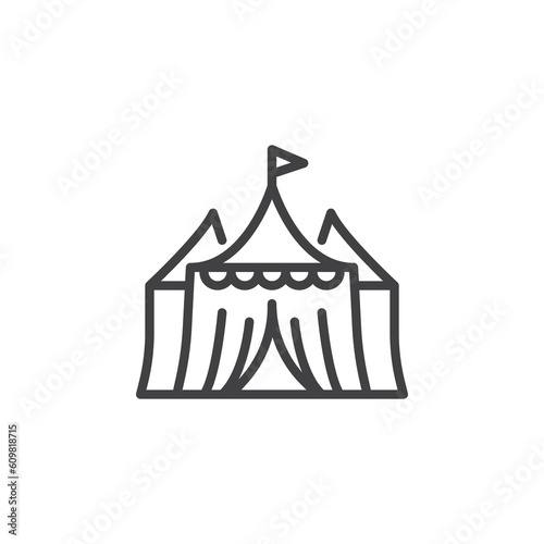 Circus tent line icon
