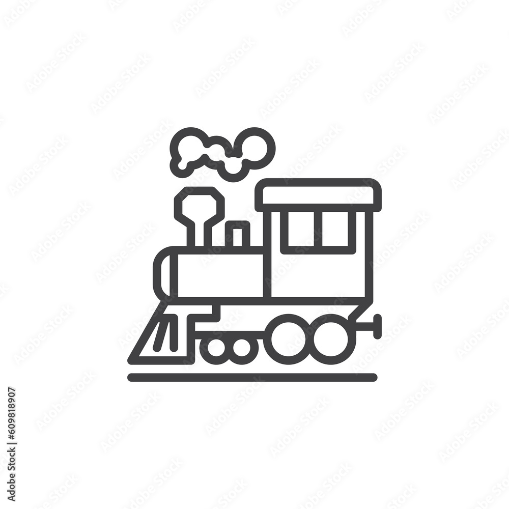 Naklejka premium Steam train line icon