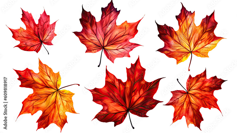 vibrant autumn maple leaves isolated on a transparent background for design layouts vibrant autumn maple leaves isolated on a transparent background for design layouts