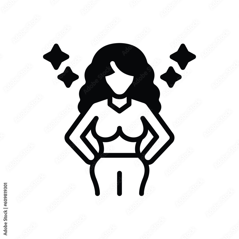 Black solid icon for actress 