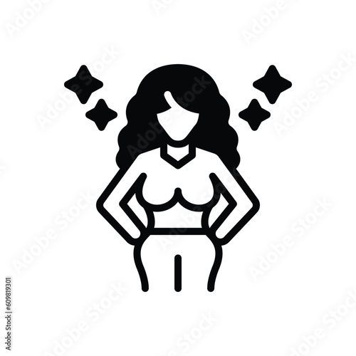 Black solid icon for actress 