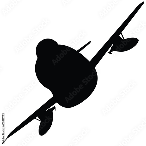 head-on Sabre dog fighter in silhouette
