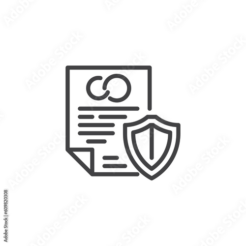 Prenuptial agreement line icon