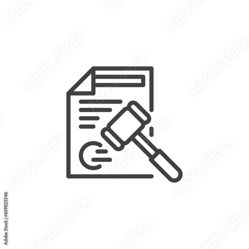 Legal expenses insurance line icon