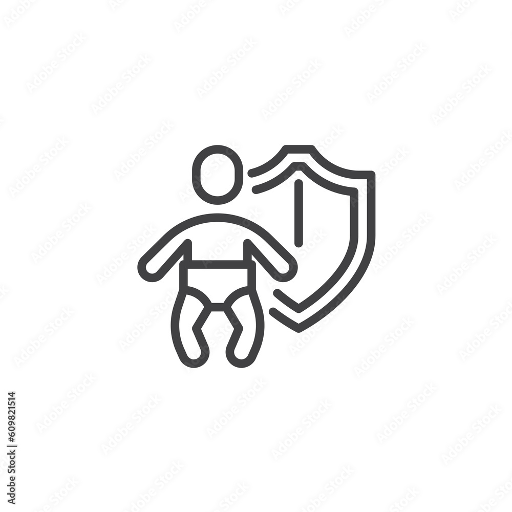 Baby Insurance line icon