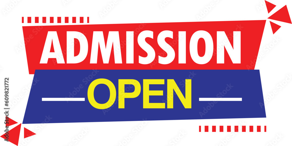 school admission open banner tag abstract shape