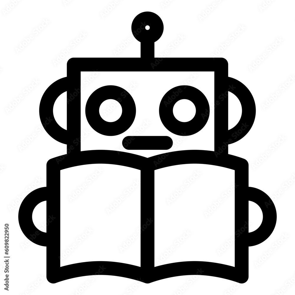 Obraz premium AI、ロボット、ボット、学習を表すラインスタイルのアイコン