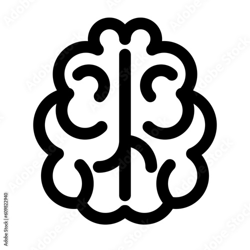 AI、脳を表すラインスタイルのアイコン