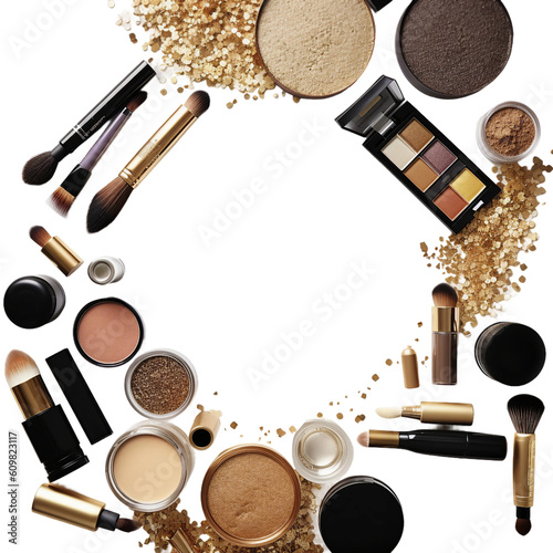 Fotografia, Obraz Stunning Makeup Accessories, Flat Lay, PNG, beauty product assortment, Ai genera